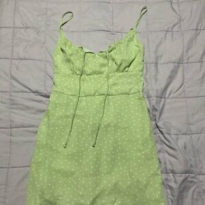 Abercrombie & Fitch Light Green Polka Dot Mini Dress